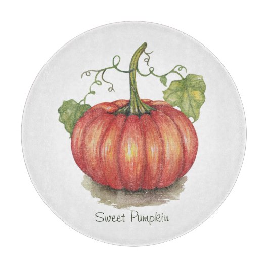 Pumpkin met wijnstokken in Waterverf Snijplank (Voorkant)
