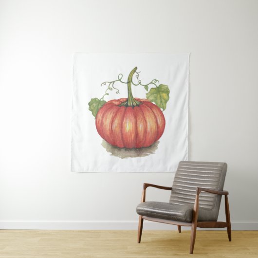 Pumpkin met wijnstokken in Waterverf Wandkleed (In situ)