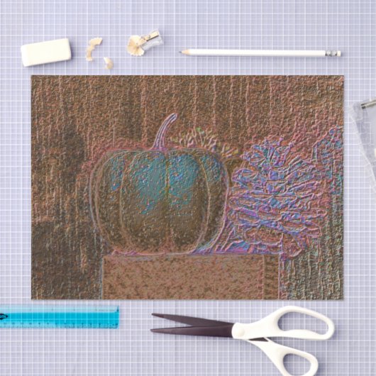 Pumpkin Metallic Blauwgroen Gold Paarse Herfst Tissuepapier (Craft)