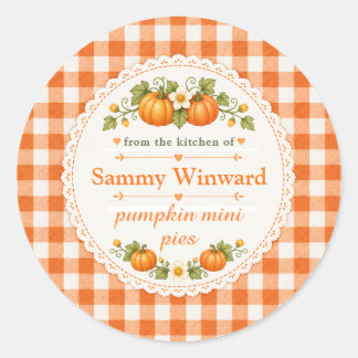 Pumpkin Mini Pies Homemade Gift Label