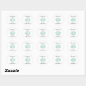 Pumpkin Mint Waterverf Baby shower Hartelijk dank Ronde Sticker (Vel)