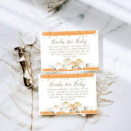 Pumpkin Modern Herfst Baby shower Boekaanvraag Informatiekaartje