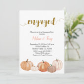 Pumpkin modern verlovingsfeest kaart (Staand voorkant)