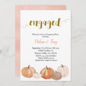 Pumpkin modern verlovingsfeest kaart (Voorkant / Achterkant)