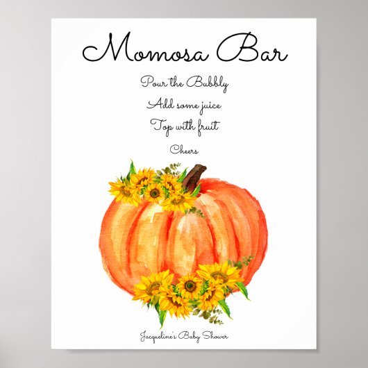 Pumpkin Momosa Bar Baby shower Poster (Voorkant)