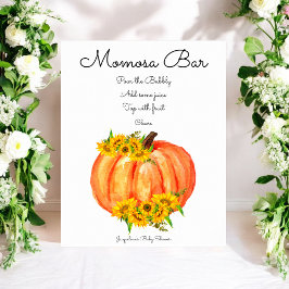 Pumpkin Momosa Bar Baby shower Poster