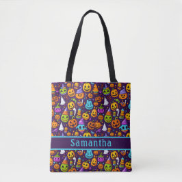 Pumpkin Monster Donkere Paarse Canvas tas