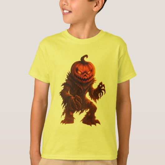 Pumpkin Monster Halloween Design T-shirt (Voorkant)
