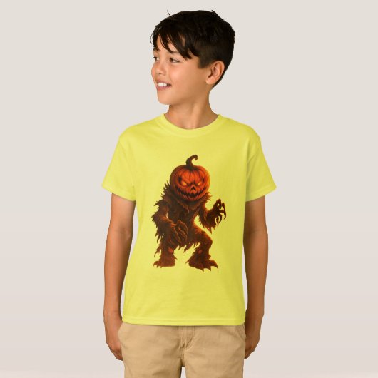 Pumpkin Monster Halloween Design T-shirt (Voorkant volledig)