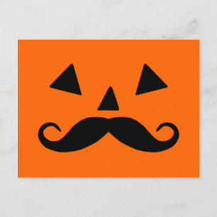 Pumpkin Mustache Briefkaart