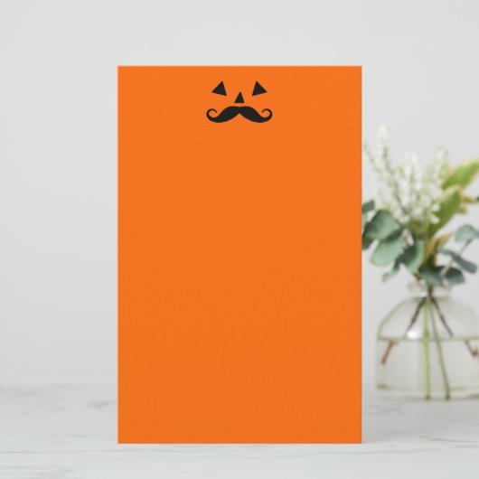 Pumpkin Mustache Briefpapier (Staand voorkant)