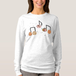 Pumpkin muzieknoot muziekleraar Halloween T-shirt