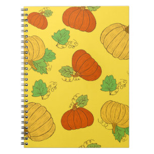Pumpkin naadloos patroon. Hand getekende doodle br Notitieboek