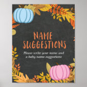 Pumpkin Name Suggestition Board Gender Reopenbaarm Poster (Voorkant)