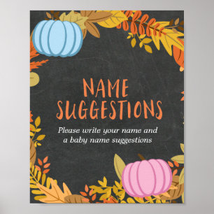 Pumpkin Name Suggestition Board Gender Reopenbaarm Poster