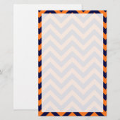 Pumpkin, Navy Blue Large Chevron ZigZag Pattern Briefpapier (Voorkant / Achterkant)