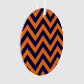Pumpkin, Navy Blue Large Chevron ZigZag Pattern Ornament (voorkant)