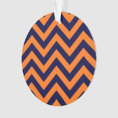 Pumpkin, Navy Blue Large Chevron ZigZag Pattern Ornament (voorkant)
