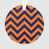 Pumpkin, Navy Blue Large Chevron ZigZag Pattern Ornament (voorkant)