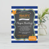 Pumpkin Navy Boy Baby shower Uitnodiging (Staand voorkant)