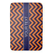 Pumpkin Navy LG Chevron Navy Blue Name Monogram Badmat (Voorkant Verticaal)