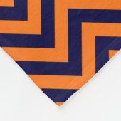 Pumpkin Navy LG Chevron Navy Blue Name Monogram Fleece Deken (Hoek)