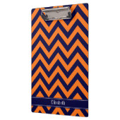 Pumpkin Navy LG Chevron Navy Blue Name Monogram Klembord (Links)
