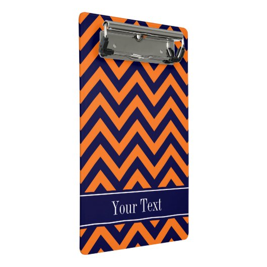 Pumpkin Navy LG Chevron Navy Blue Name Monogram Mini Klembord (Schuin)
