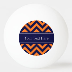 Pumpkin Navy LG Chevron Navy Blue Name Monogram Pingpongbal