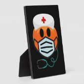 Pumpkin Nurse Funny Scary Halloween Nurse Costume Fotoplaat (Zijkant)