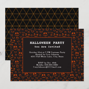 Pumpkin-ogen en -korrels bij de Black Halloween Pa Kaart