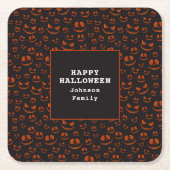 Pumpkin-ogen en -korrels bij de Black Halloween Pa Kartonnen Onderzetters (Voorkant)