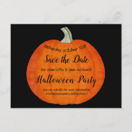 Pumpkin Oil Paint Halloween Party Bewaar de datum Aankondigingskaart