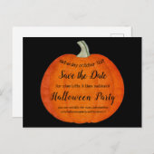Pumpkin Oil Paint Halloween Party Bewaar de datum Aankondigingskaart (Voorkant / Achterkant)