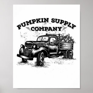 Pumpkin Old Truck Antiek Herfst Season Gift Poster