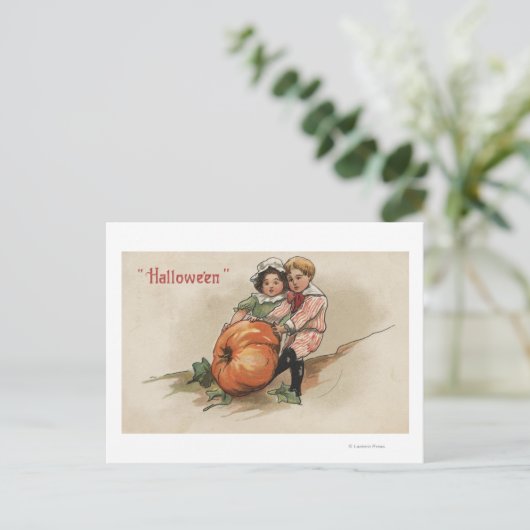 Pumpkin omhoog Hillside Briefkaart (Staand voorkant)