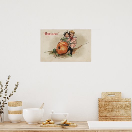 Pumpkin omhoog Hillside Poster (Keuken)