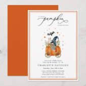 Pumpkin on the Way Herfst Gender Neutral Baby show Kaart (Voorkant / Achterkant)