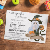 Pumpkin on Way Witch Baby shower Halloween Kaart