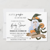 Pumpkin on Way Witch Baby shower Halloween Kaart (Voorkant)
