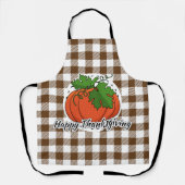 Pumpkin op bruine speldenbank - Happy Thanksgiving Schort (Voorkant)