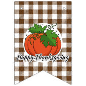 Pumpkin op bruine speldenbank - Happy Thanksgiving Vlaggetjes (Tweede vlag)