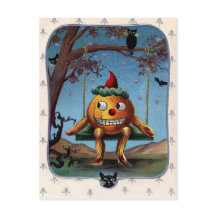 Pumpkin op een zwaai bij de Halloween nacht