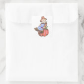Pumpkin op Scarecrow Vierkante Sticker (Tas)