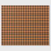 Pumpkin Orange and Black Plaid Cadeaupapier (Vlak)