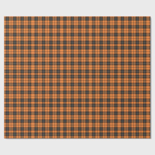 Pumpkin Orange and Black Plaid Cadeaupapier (Vlak)