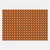 Pumpkin Orange Black Buffalo Heart Plaid Inpakpapier Vel (Voorkant 3)