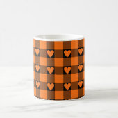 Pumpkin Orange Black Buffalo Heart Plaid Koffiemok (Center)