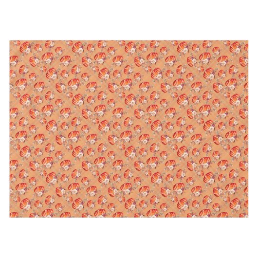 Pumpkin orange fall floral plaid check autumn tafelkleed (Voorkant (Horizontaal))