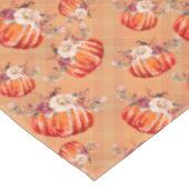 Pumpkin orange fall floral plaid check autumn tafelkleed (Gekanteld)
